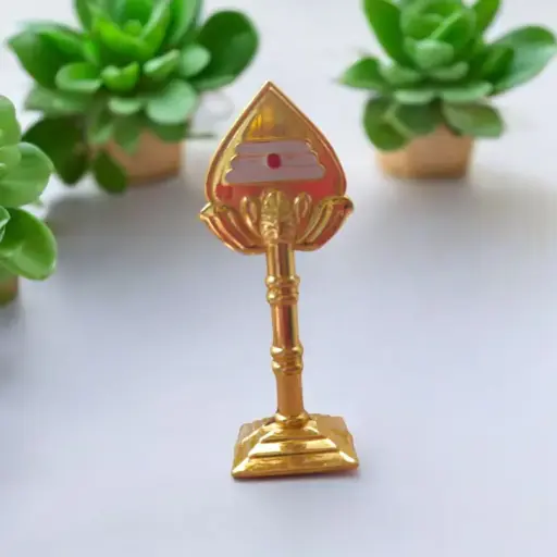 6cm Murugan Vel for Car Dashboard | Golden Metal Om Muruga Idol | Pooja Room & Home Decor | Spiritual Gift & Return Gift | Divine Protection Symbol